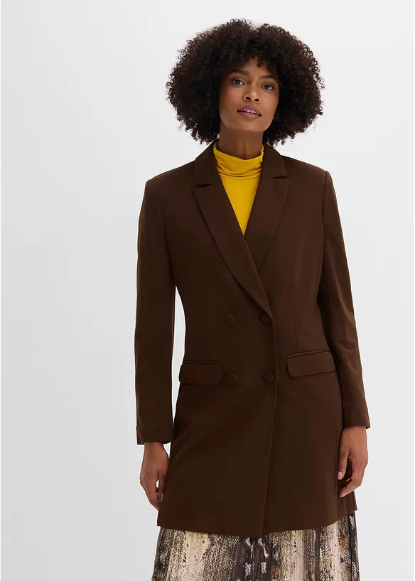 Blazer lungo in punto di Roma, bonprix