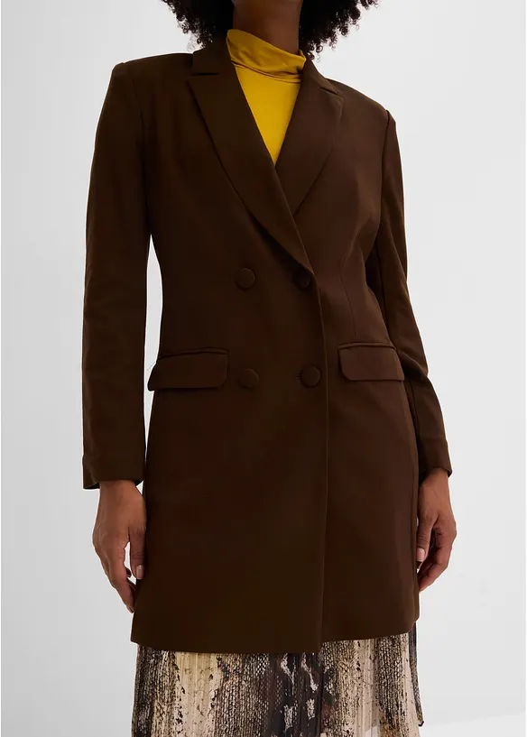 Blazer lungo in punto di Roma, bonprix
