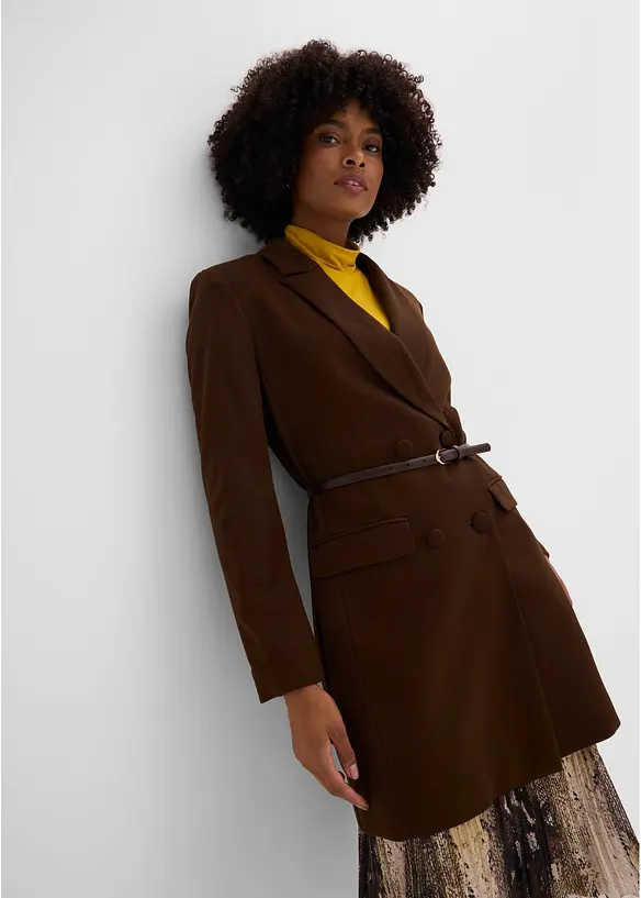 Blazer lungo in punto di Roma, bonprix