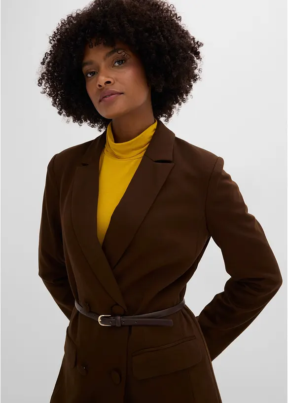 Blazer lungo in punto di Roma, bonprix