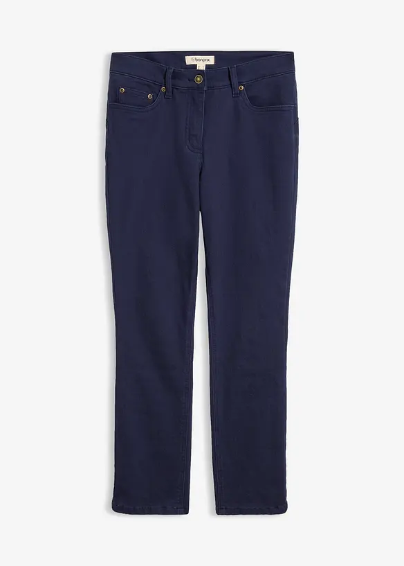Pantaloni in twill di misto cotone elasticizzato, bonprix