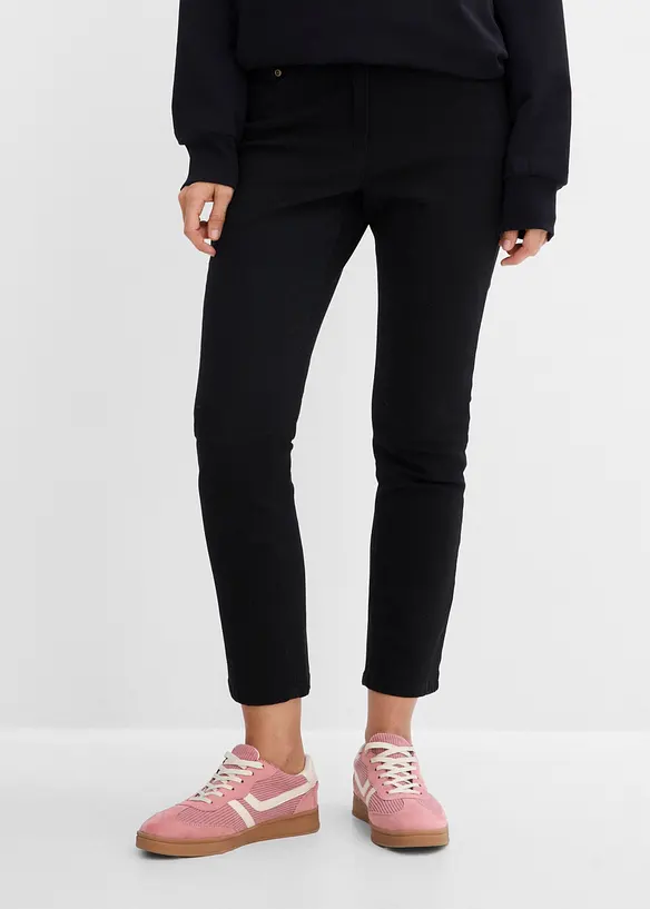 Pantaloni in twill di misto cotone elasticizzato, bonprix