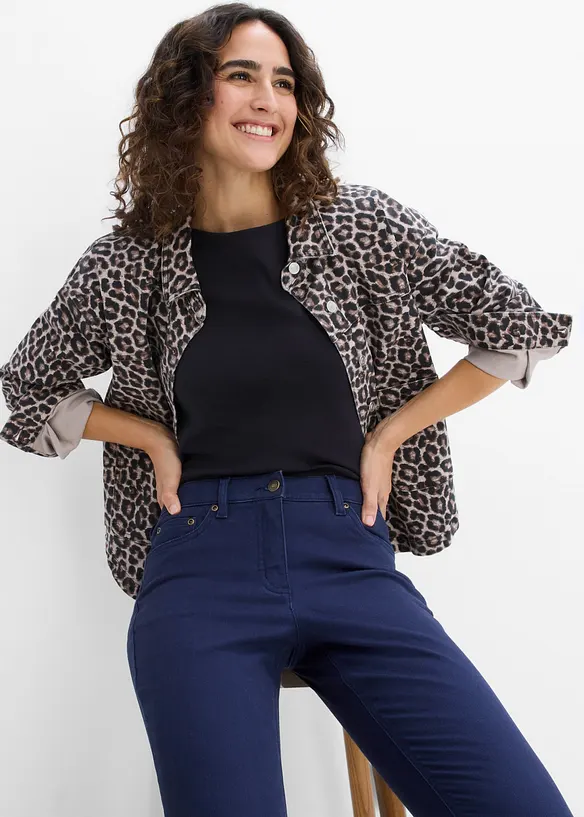 Pantaloni in twill di misto cotone elasticizzato, bonprix