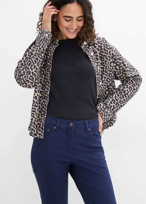 Pantaloni in twill di misto cotone elasticizzato, bonprix