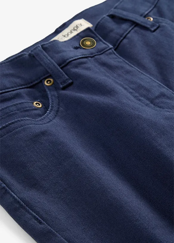 Pantaloni in twill di misto cotone elasticizzato, bonprix
