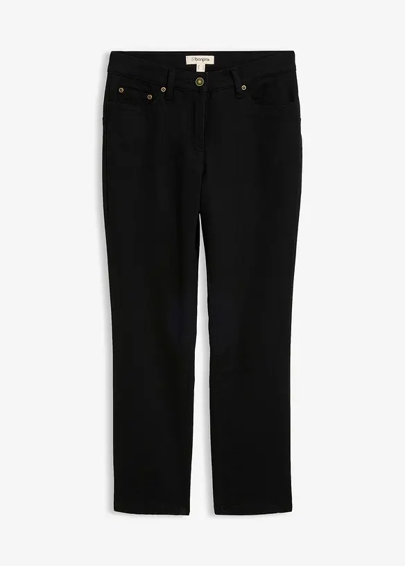 Pantaloni in twill di misto cotone elasticizzato, bonprix
