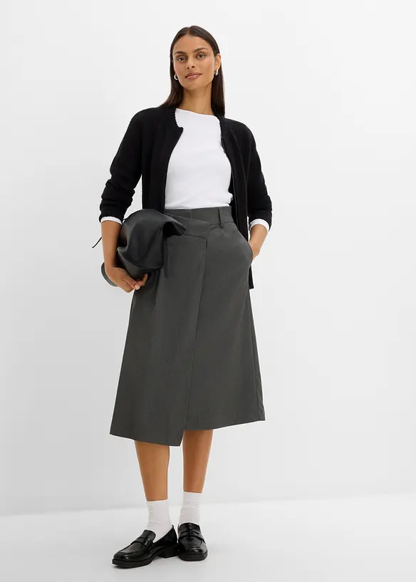 Gonna midi in misto viscosa, bonprix