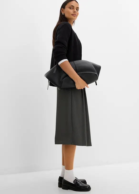 Gonna midi in misto viscosa, bonprix