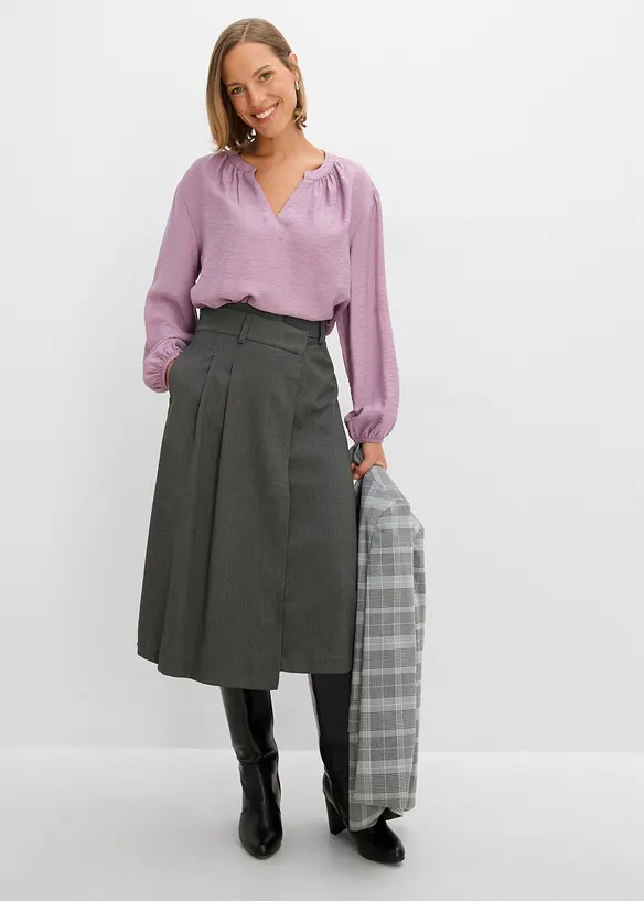 Gonna midi in misto viscosa, bonprix