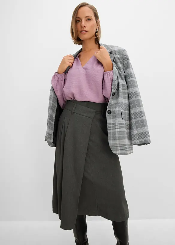 Gonna midi in misto viscosa, bonprix