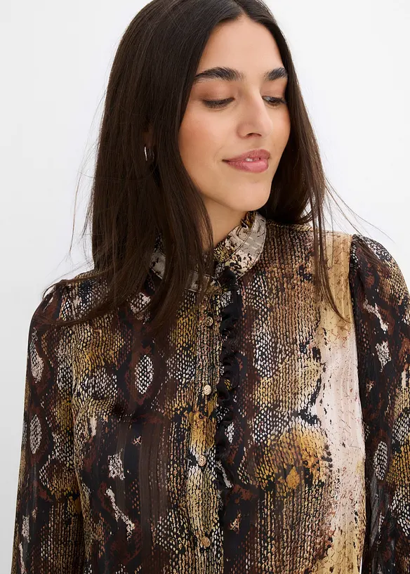 Camicetta in chiffon con fili glitterati, bonprix