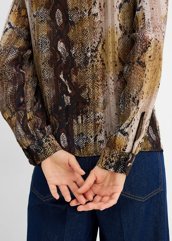 Camicetta in chiffon con fili glitterati, bonprix