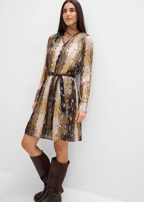 Abito di chiffon con fili glitterati, bonprix