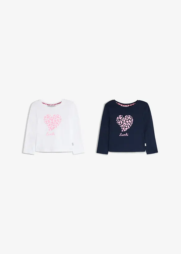 Maglia a maniche lunghe Lurchi in cotone biologico morbido (pacco da 2), Lurchi