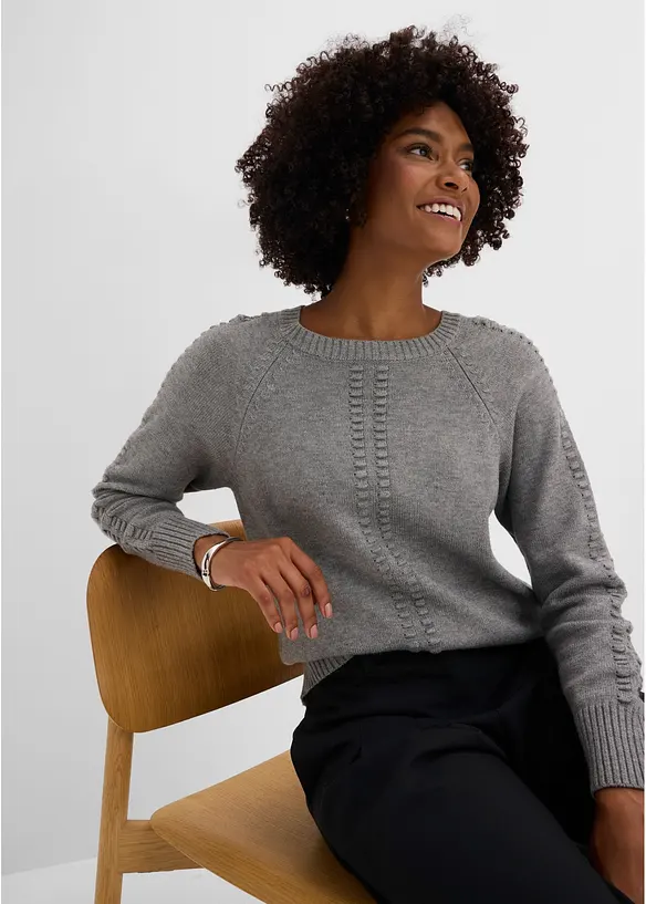 Maglione con maniche a pipistrello e percentuale di viscosa, bonprix