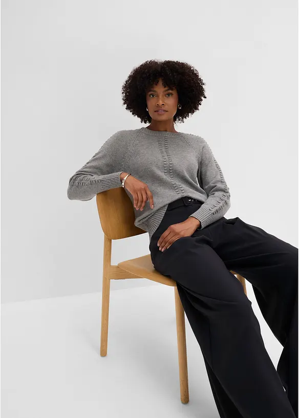 Maglione con maniche a pipistrello e percentuale di viscosa, bonprix