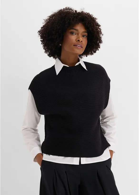 Gilet in maglia con viscosa, bonprix