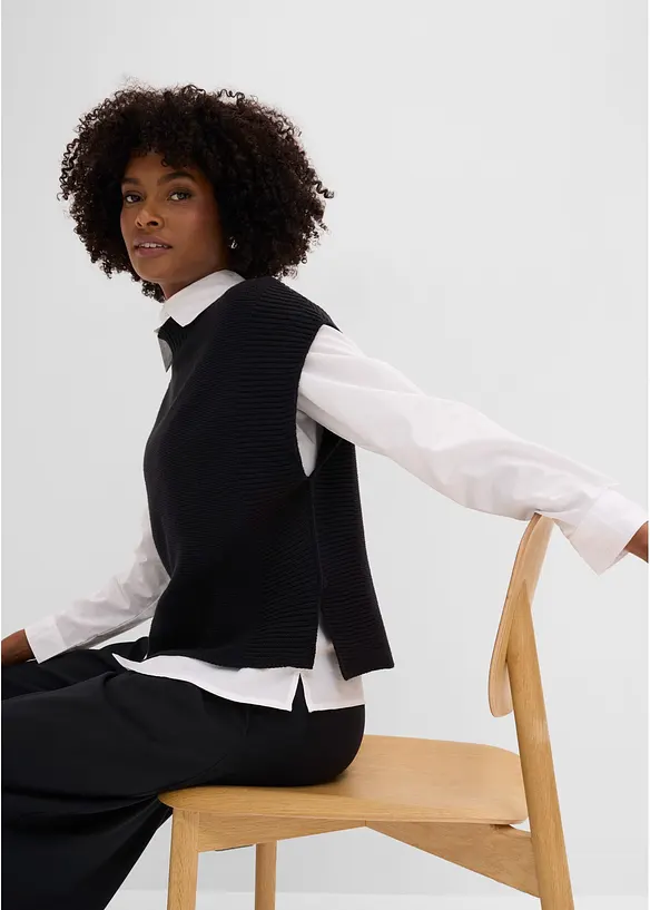 Gilet in maglia con viscosa, bonprix