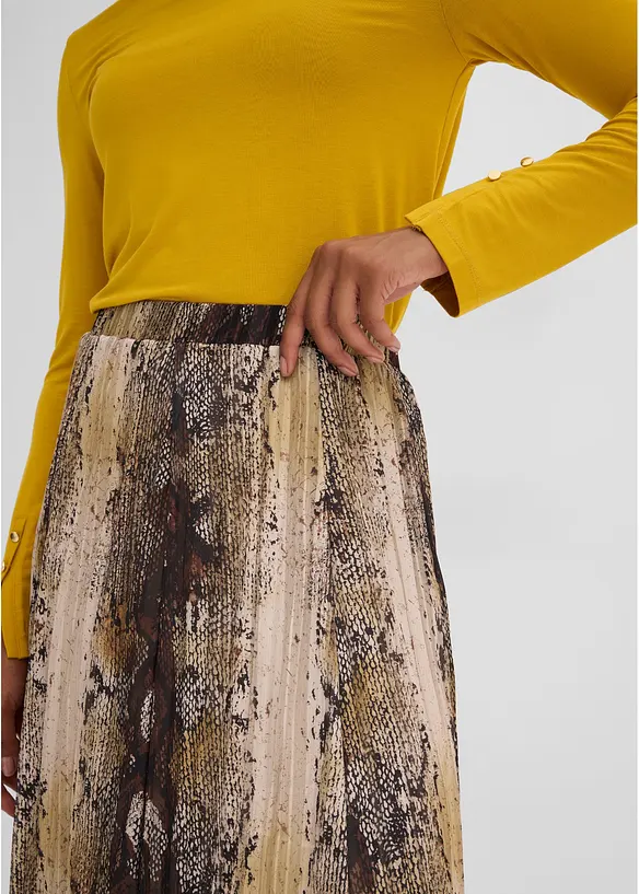 Gonna in chiffon effetto stropicciato con filato glitterato, bonprix