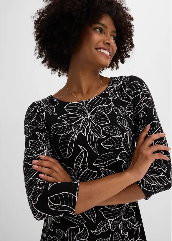 Abito di jersey con fantasia a fiori, bonprix