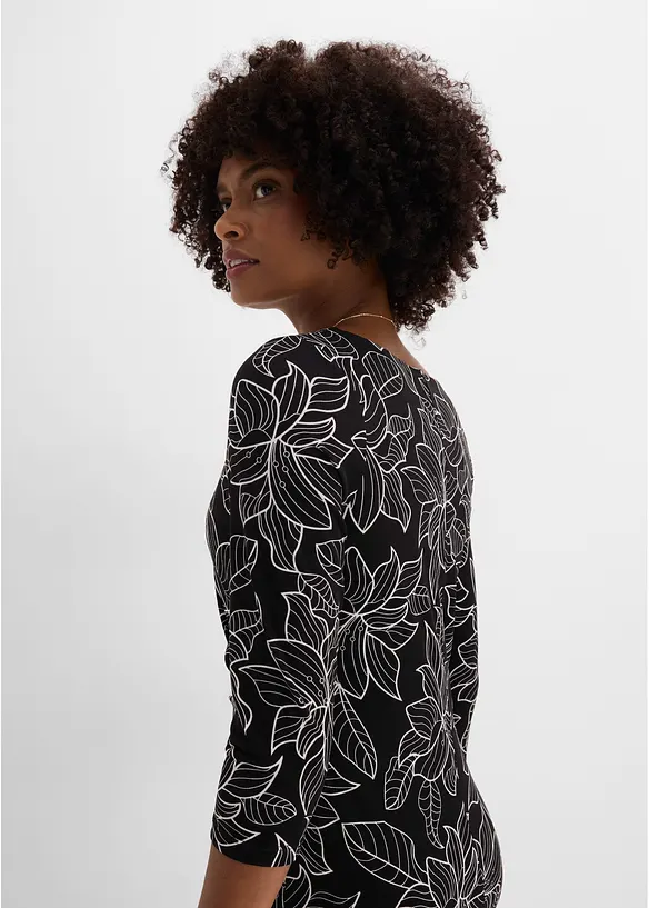Abito di jersey con fantasia a fiori, bonprix