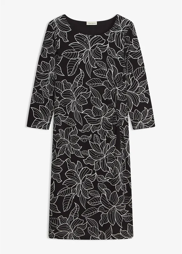 Abito di jersey con fantasia a fiori, bonprix