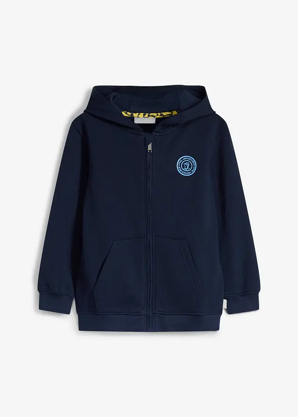 Felpa con zip e cappuccio Lurchi in cotone biologico morbido, Lurchi