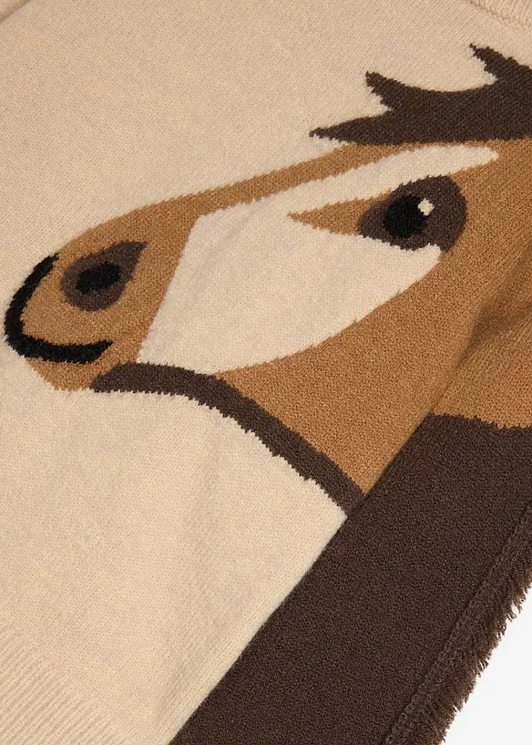 Maglione in  filato grosso con cavallo, bonprix