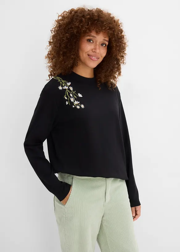 Maglia a maniche lunghe con cotone biologico pesante, bonprix