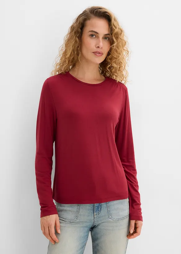 Maglia a maniche lunghe in misto viscosa elasticizzato, bonprix