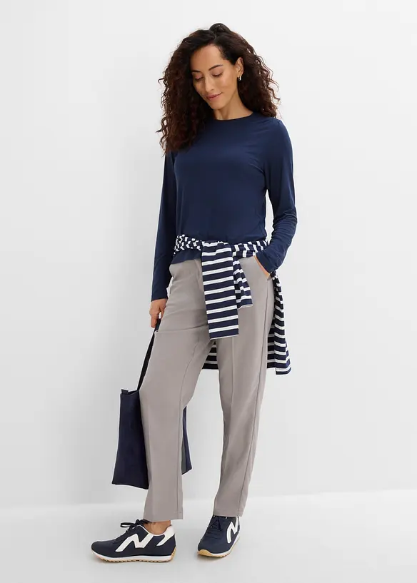 Maglia a maniche lunghe in misto viscosa elasticizzato, bonprix