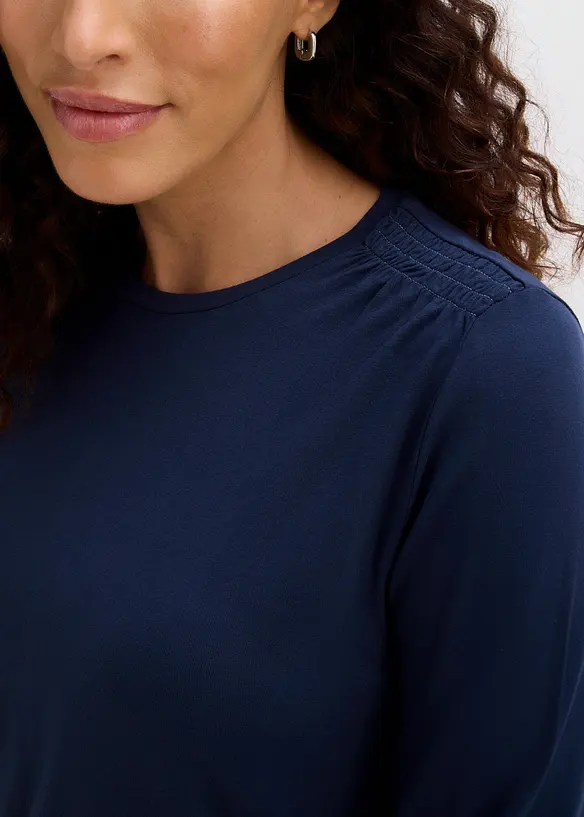 Maglia a maniche lunghe in misto viscosa elasticizzato, bonprix