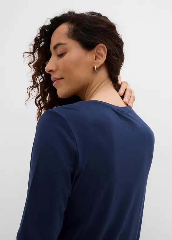Maglia a maniche lunghe in misto viscosa elasticizzato, bonprix