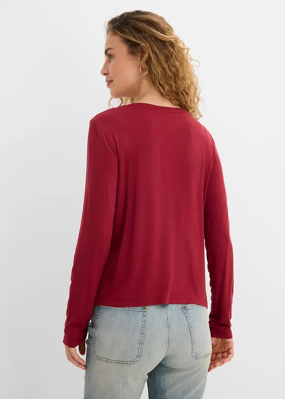 Maglia a maniche lunghe in misto viscosa elasticizzato, bonprix