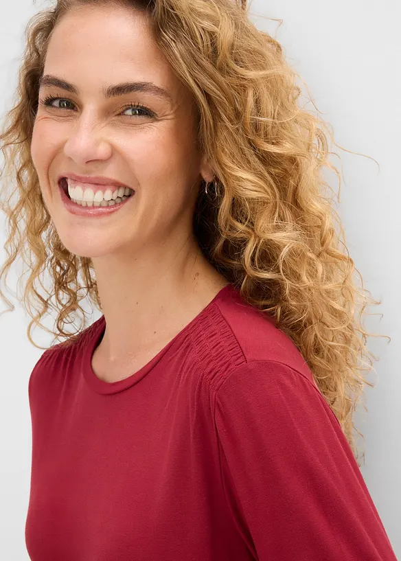 Maglia a maniche lunghe in misto viscosa elasticizzato, bonprix