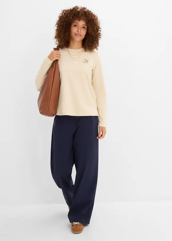 Maglia a maniche lunghe in cotone biologico pesante, bonprix