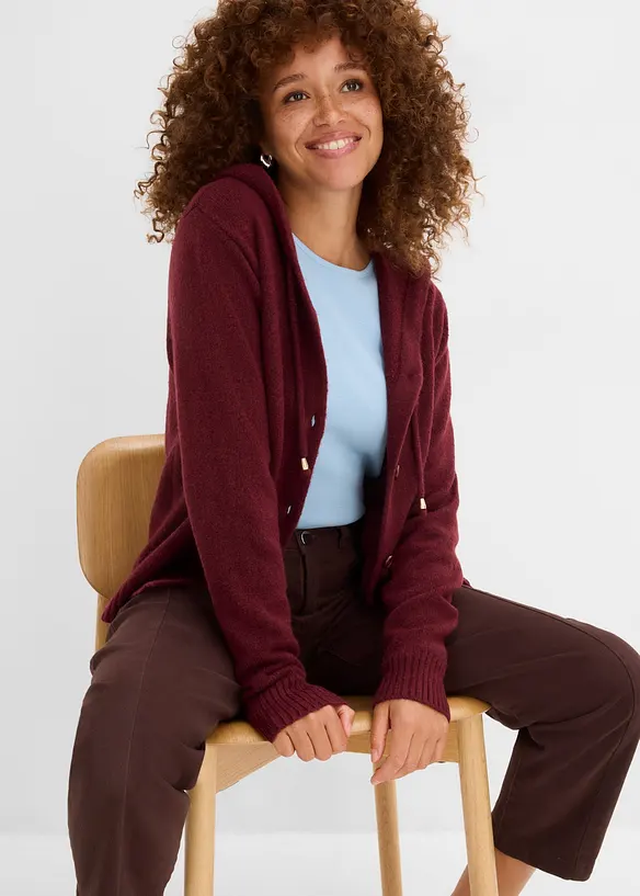 Cardigan con cappuccio, bonprix