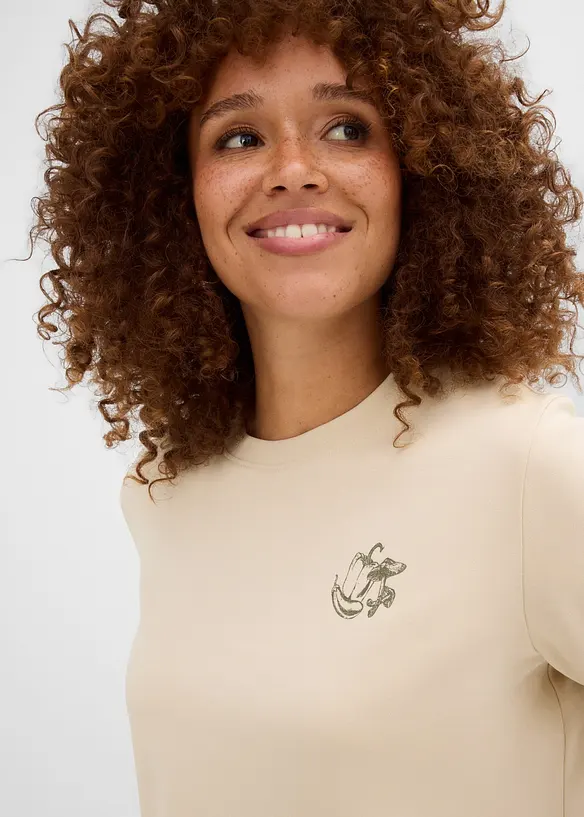 Maglia a maniche lunghe in cotone biologico pesante, bonprix