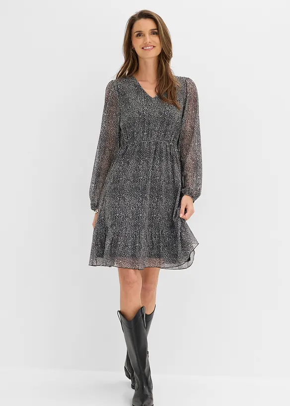 Abito in jersey e mesh fine, bonprix