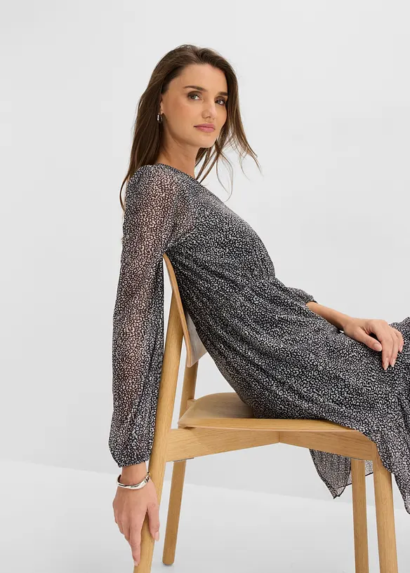 Abito in jersey e mesh fine, bonprix