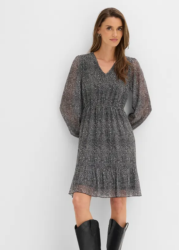 Abito in jersey e mesh fine, bonprix
