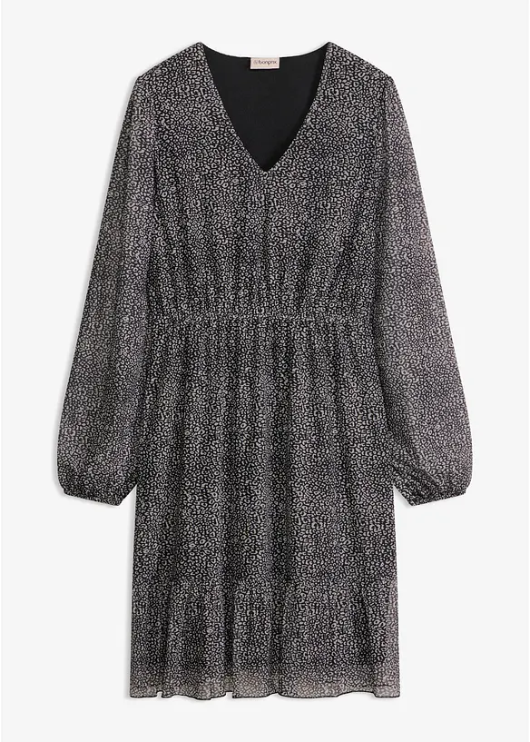 Abito in jersey e mesh fine, bonprix