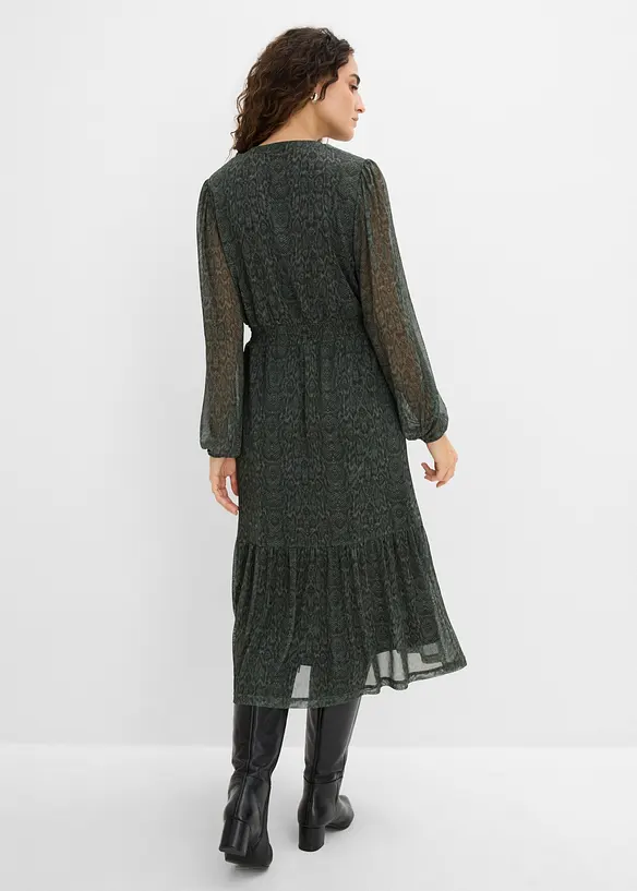 Abito in jersey e mesh fine, bonprix