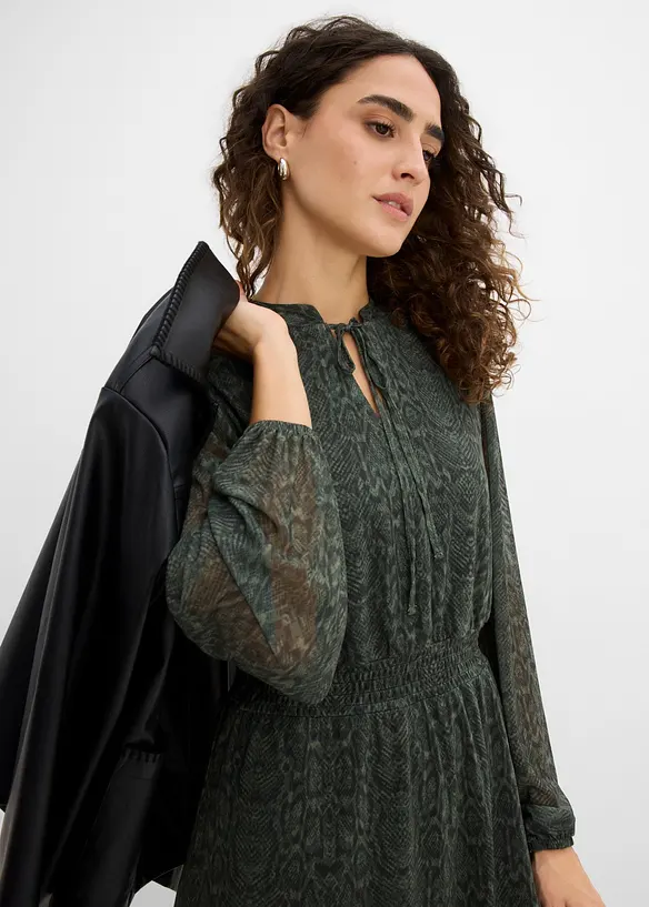 Abito in jersey e mesh fine, bonprix