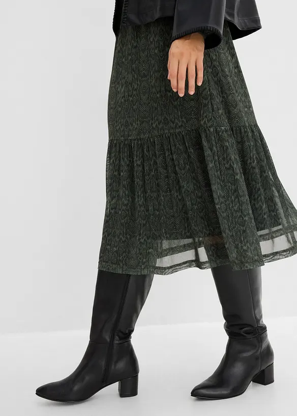 Abito in jersey e mesh fine, bonprix