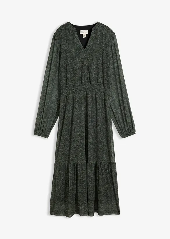 Abito in jersey e mesh fine, bonprix