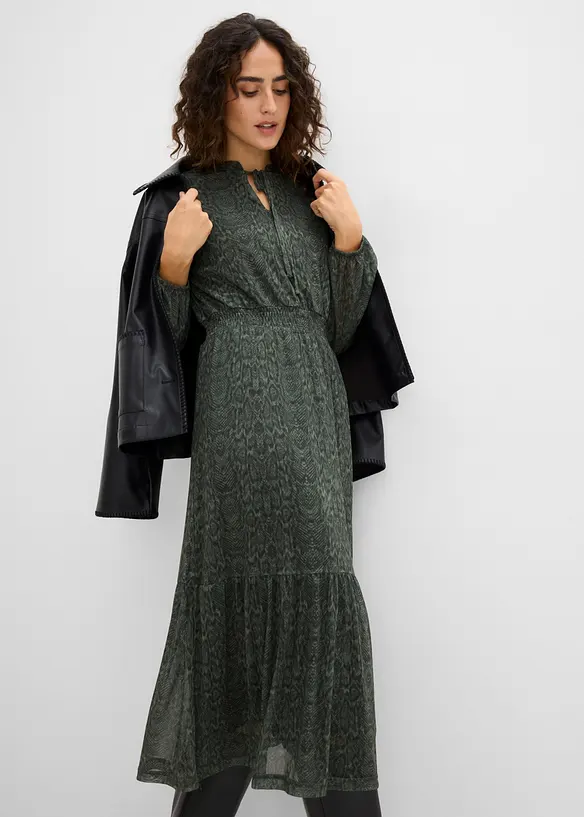 Abito in jersey e mesh fine, bonprix
