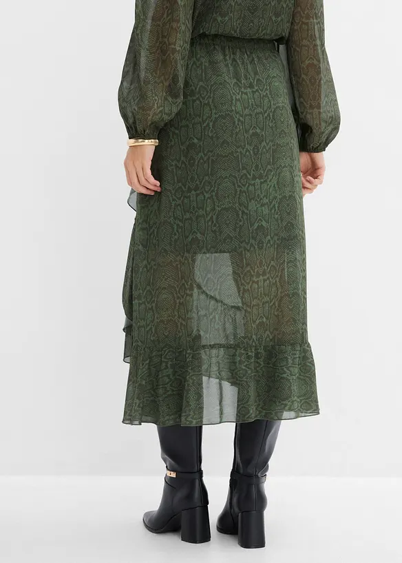 Gonna di chiffon con effetto incrociato, bonprix