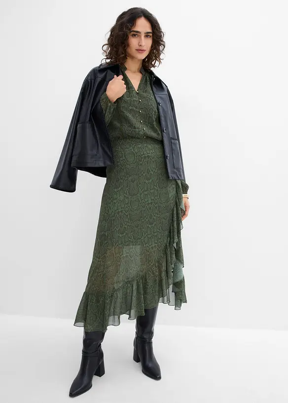 Gonna di chiffon con effetto incrociato, bonprix