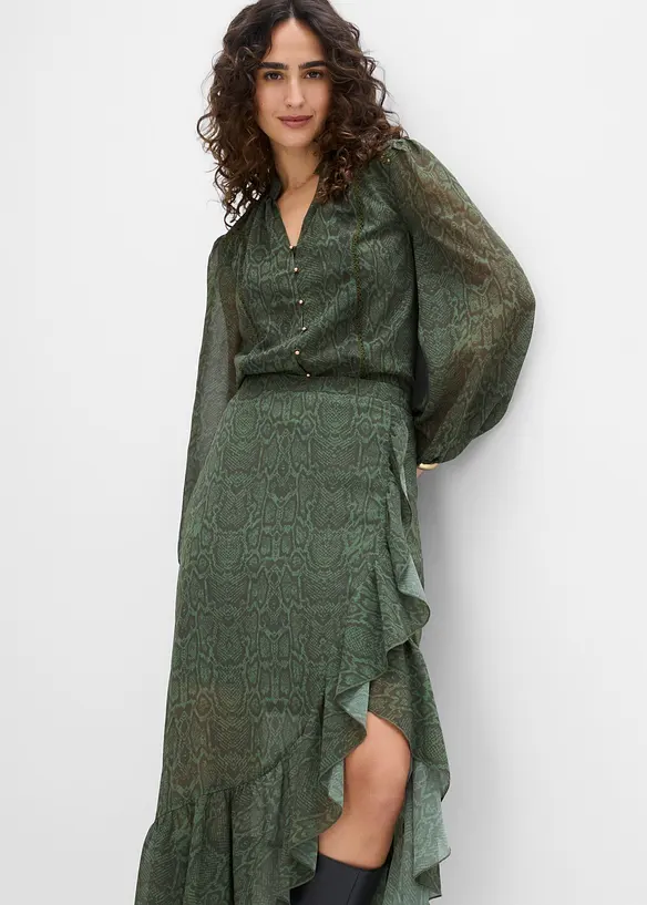 Gonna di chiffon con effetto incrociato, bonprix